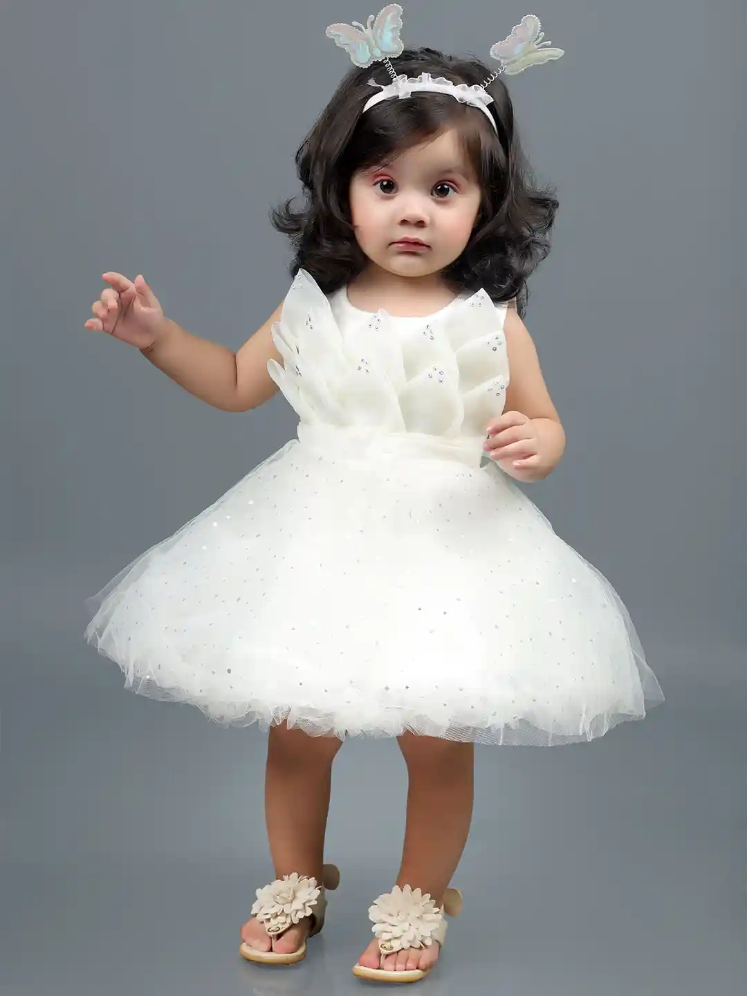 Buy BAESD Girls Embellished Net Cotton Fit Flare Dress