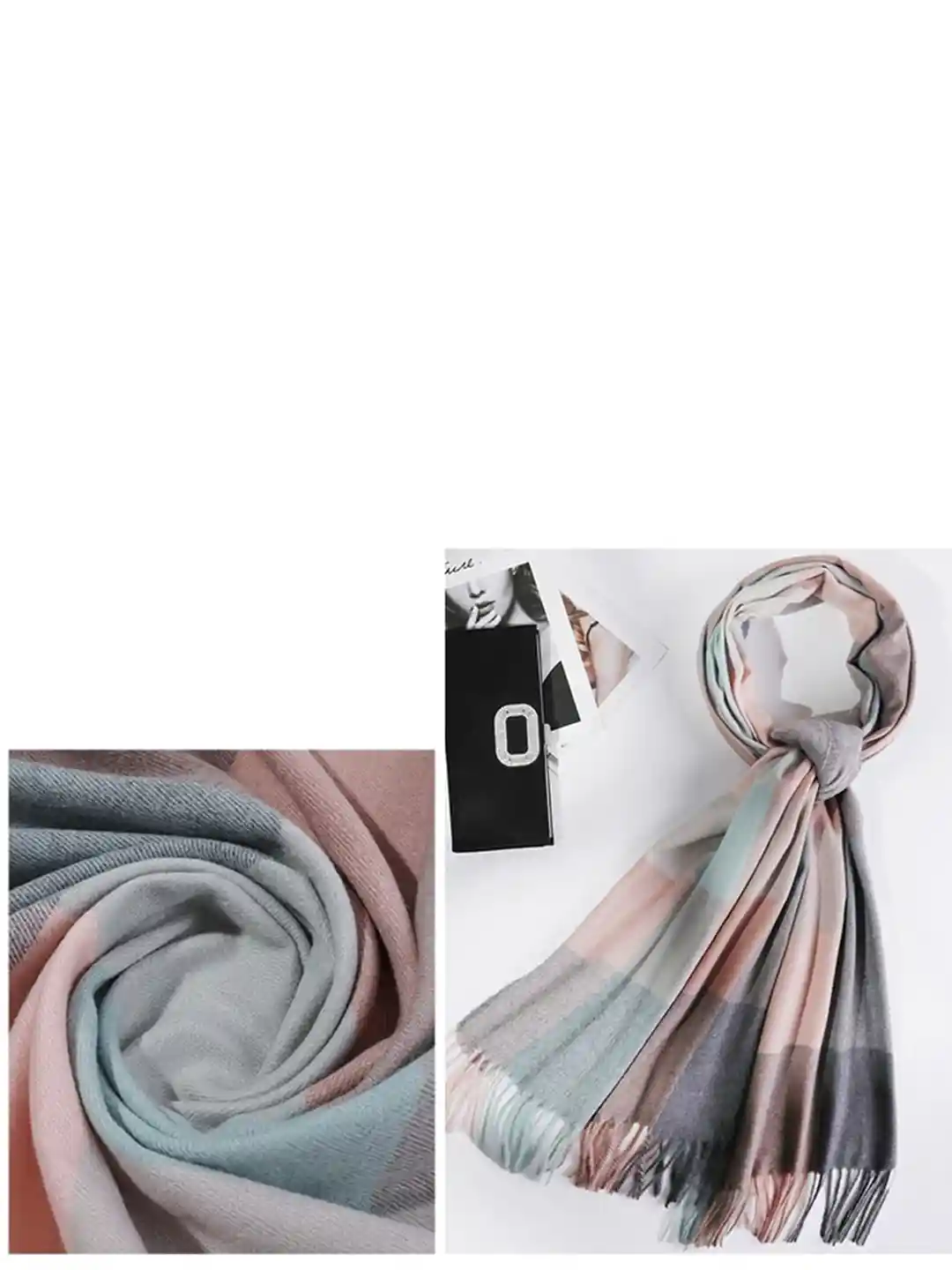 Buy Alexvyan Women Winter Big Checked Large Warm Fringed Woolen