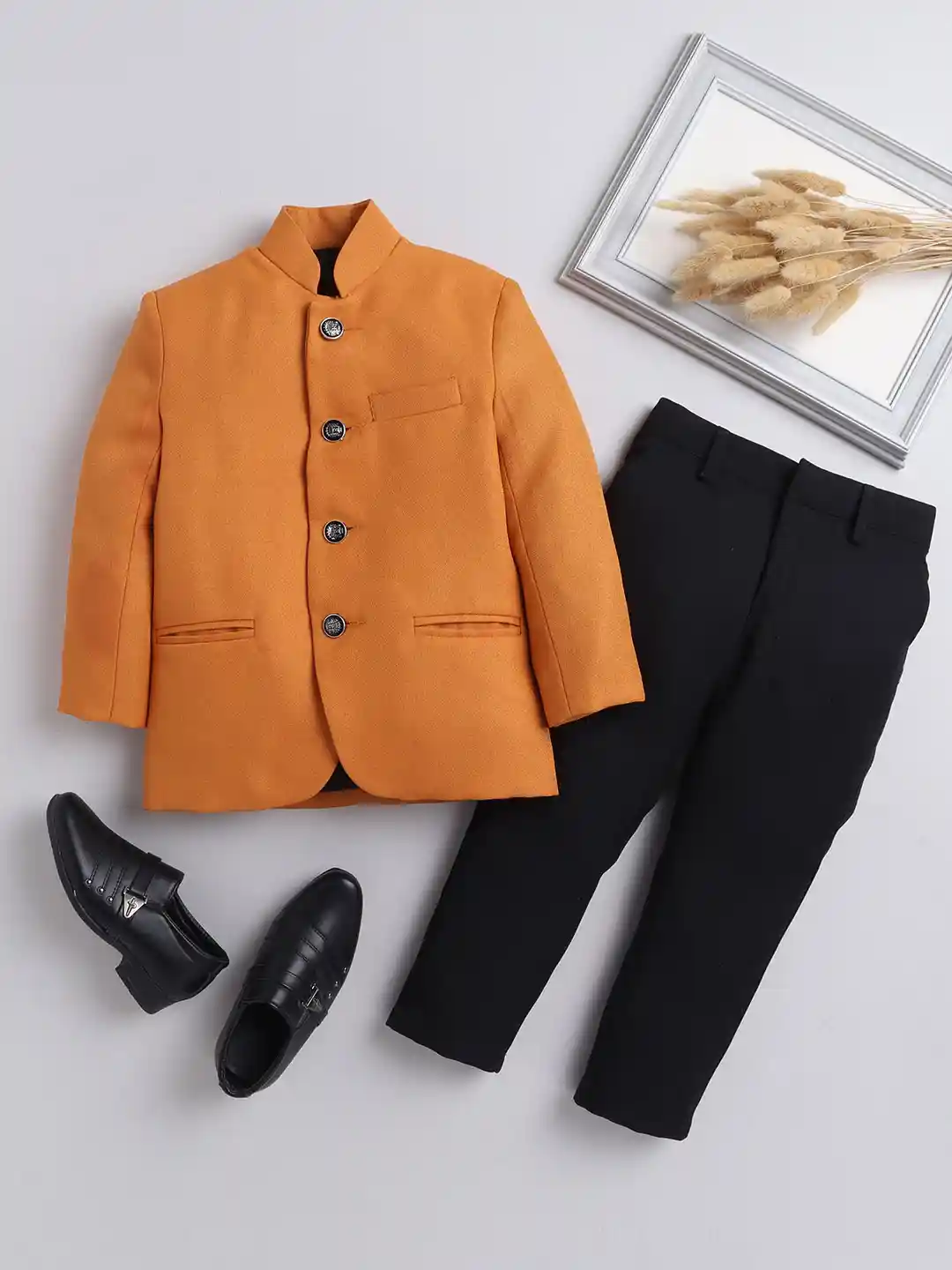 Buy BAESD Boys Mandarin Collar Bandhgala Piece Suit Suits for