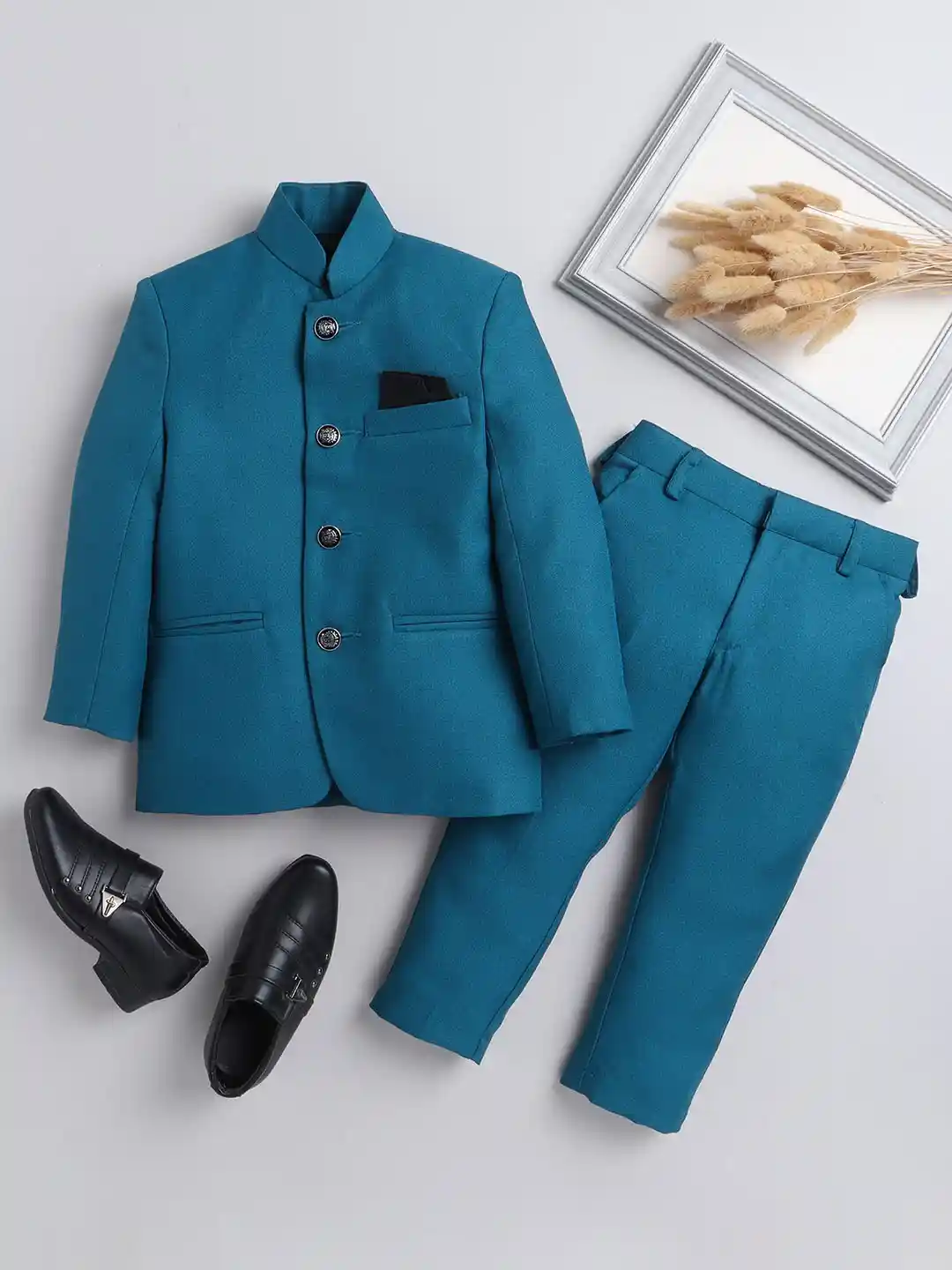 Buy BAESD Boys Piece Mandarin Collar Bandhgala Blazer With