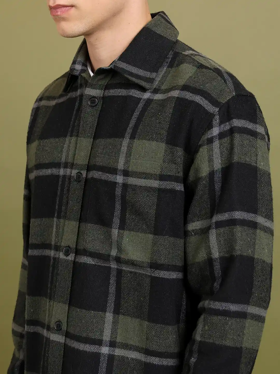 OVY Heavy Flannel Check Shirts L Oversized Flannel Shirt For Men