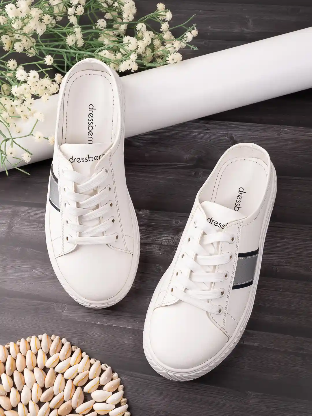 Buy DressBerry Women White Black Colourblocked Comfort Insole