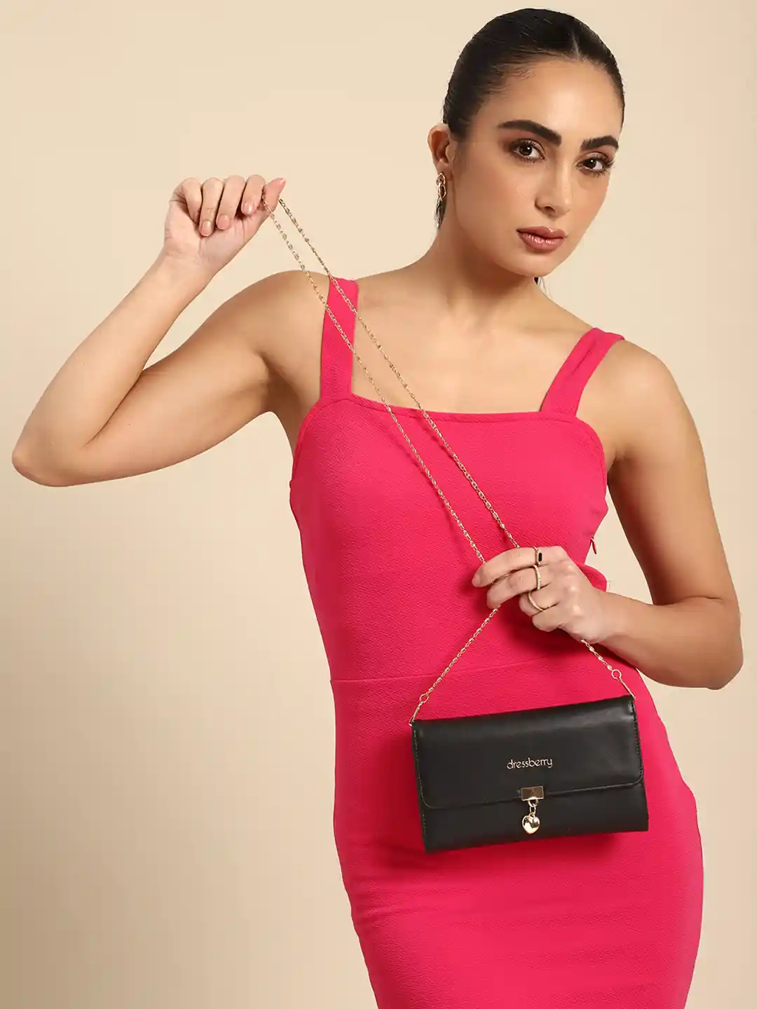 Buy DressBerry Sling Bag with Detachable Chain Strap Handbags