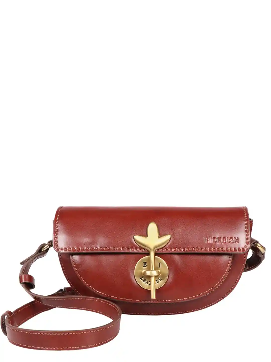 Buy Hidesign Textured Leather Half Moon Hobo Bag Handbags for