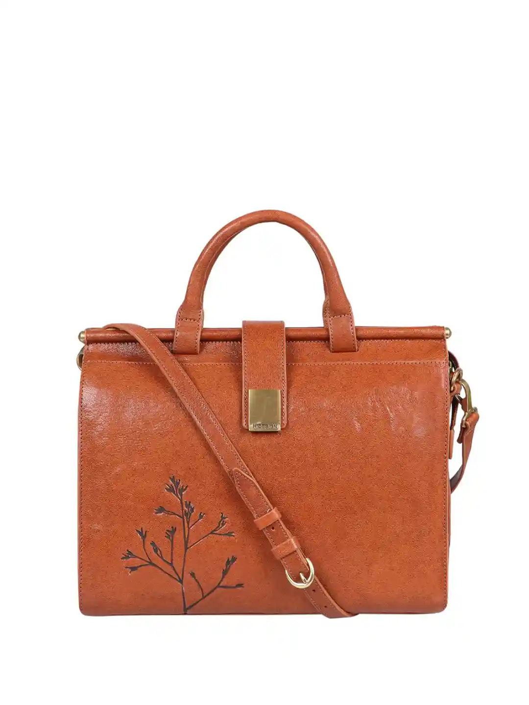 Hidesign Leather Laptop Bag With Cut Work