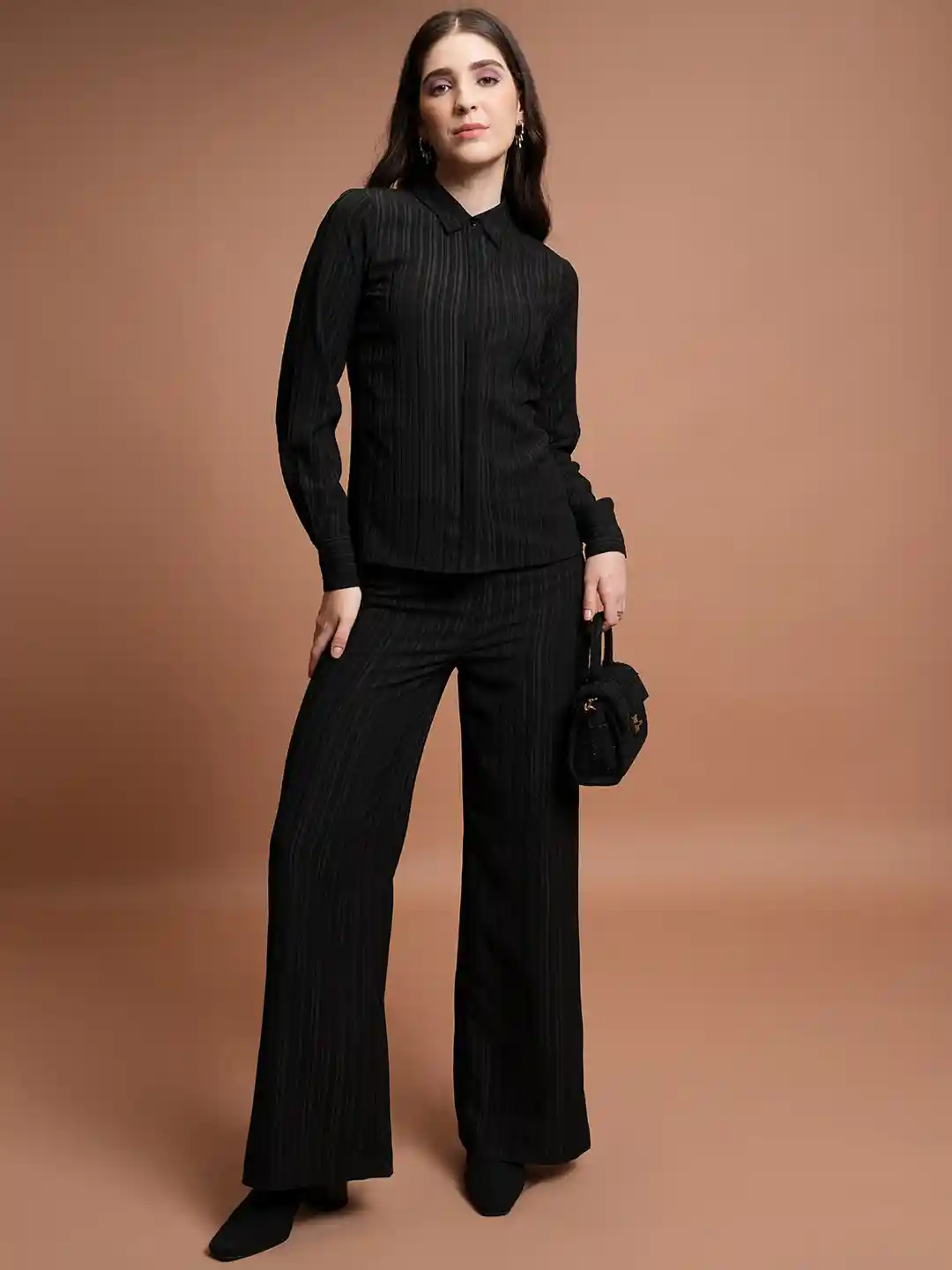 Buy KETCH Striped Pleated Shirt With Trouser Co-Ords for Women