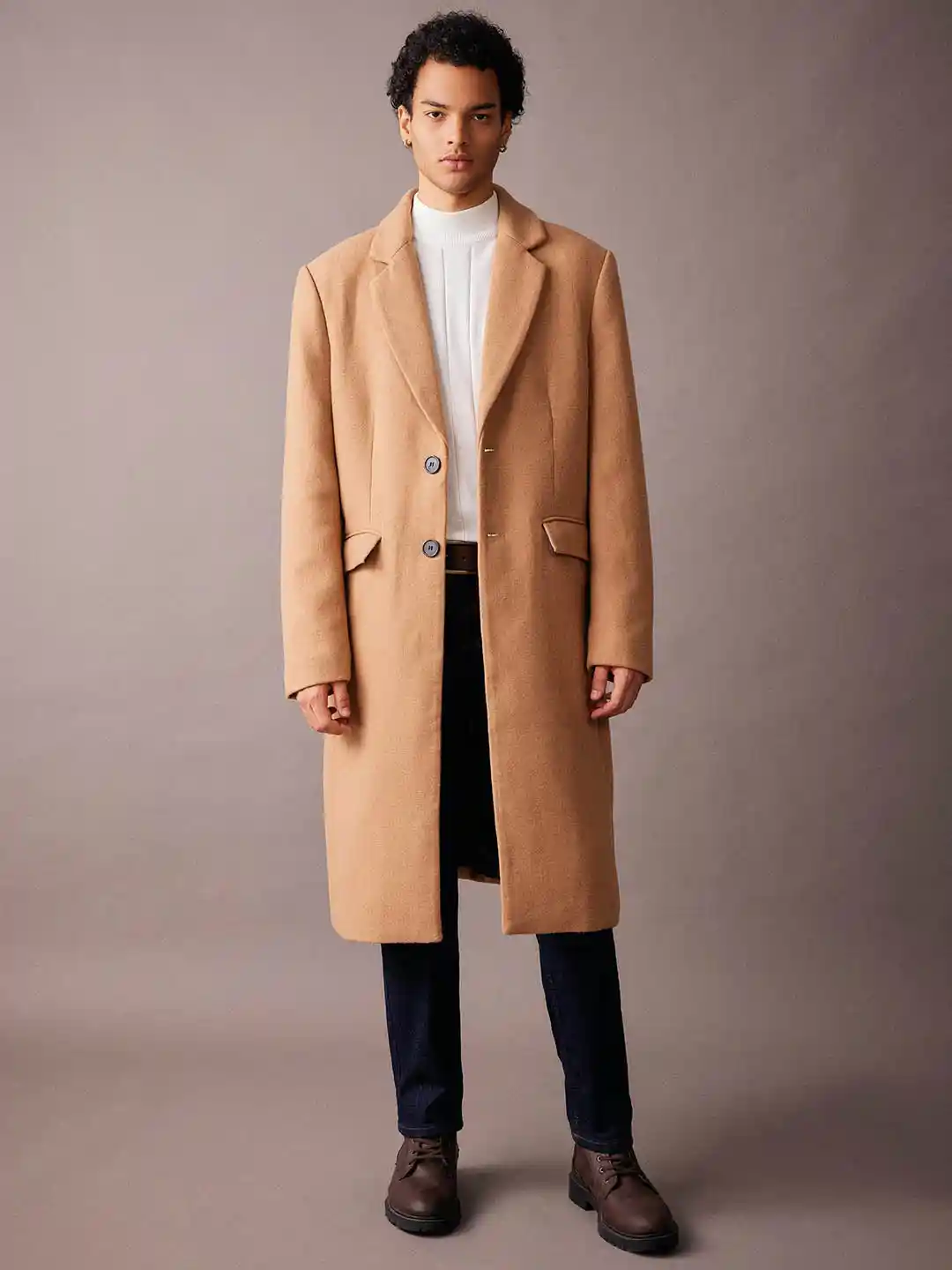 DeFacto Notched Lapel Longline Overcoat