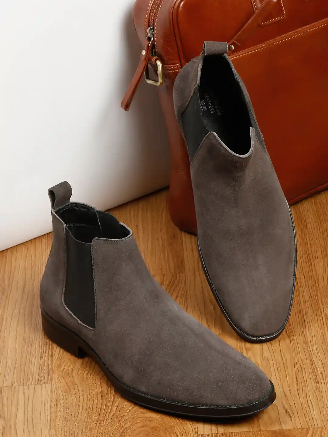 Buy Teakwood Leathers Men Mid Top Suede Chelsea Boots Boots for