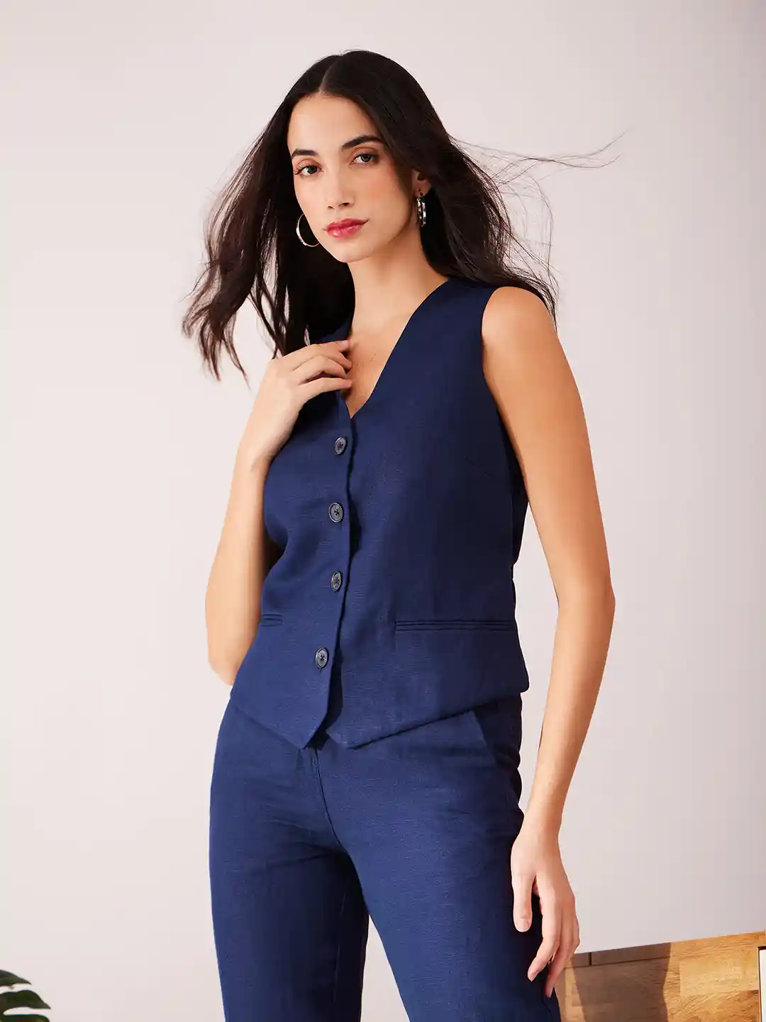 FableStreet V-Neck Sleeveless Waistcoat