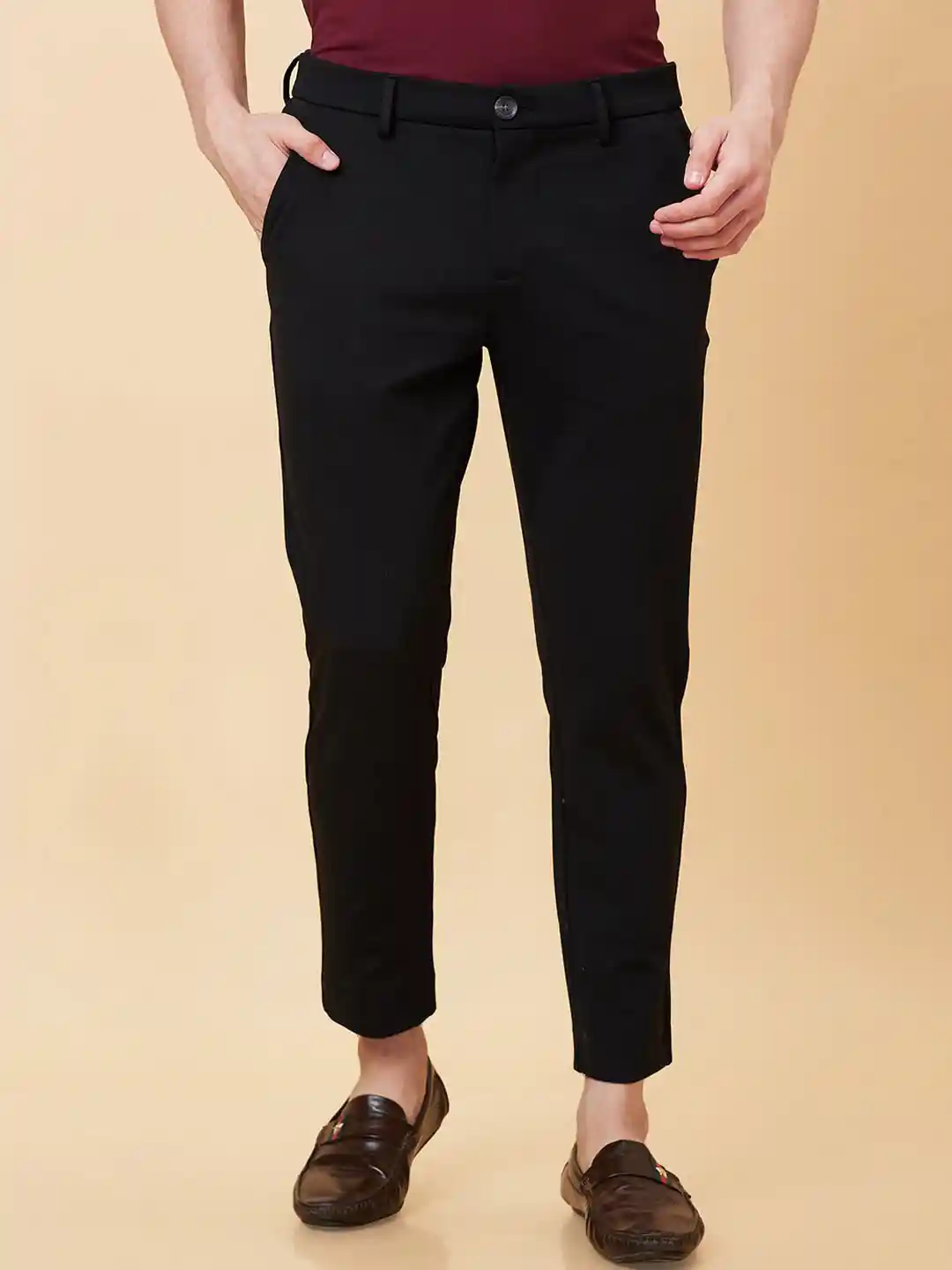 Buy Being Human Men Skinny Fit Cropped Trousers Trousers for Men