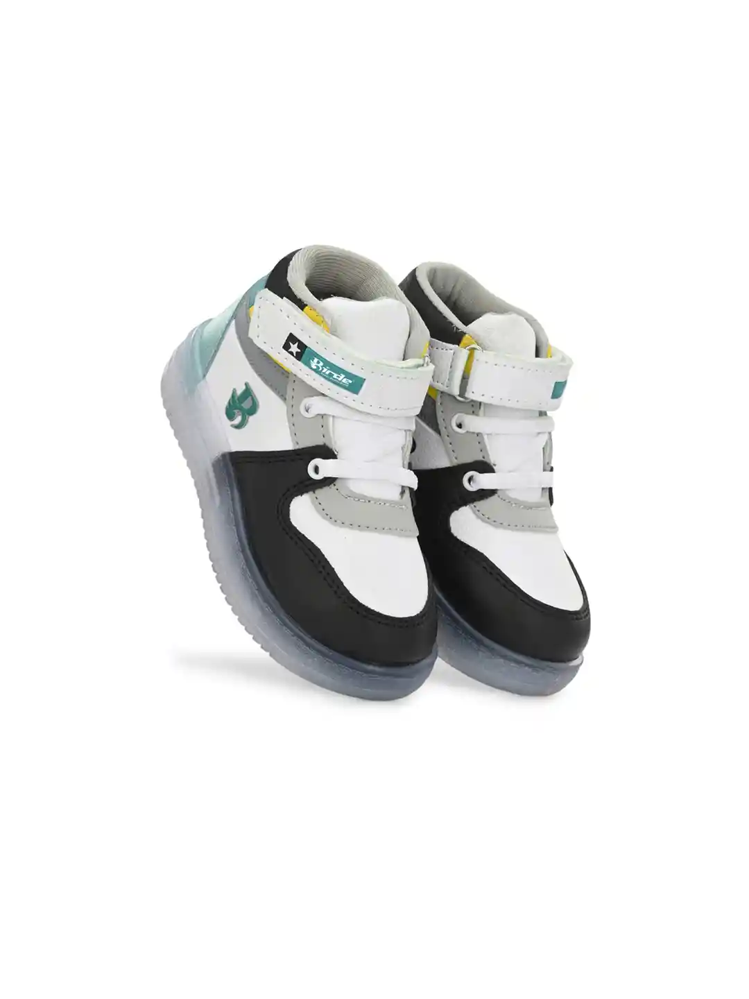 Buy BIRDE Boys Colourblocked LED Lightweight Mid-Top Sneakers