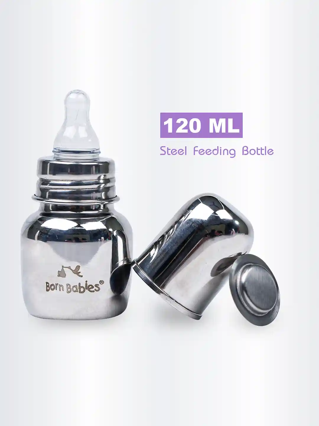 Buy Born Babies Kids Feeding Bottles With Anti-Colic Silicone