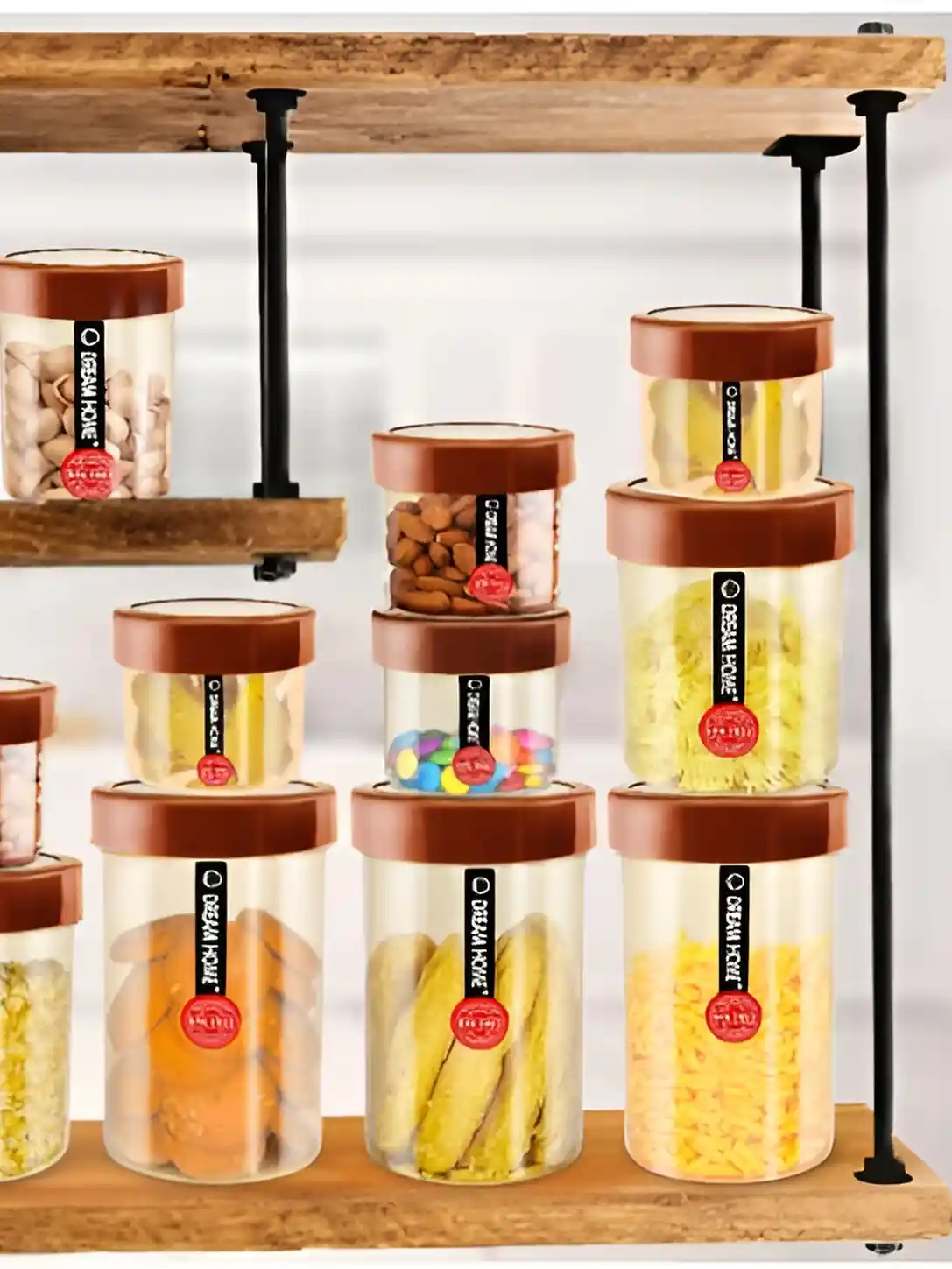 Buy DREAM HOME Brown 15 Pieces Kitchen Storage Box Container for