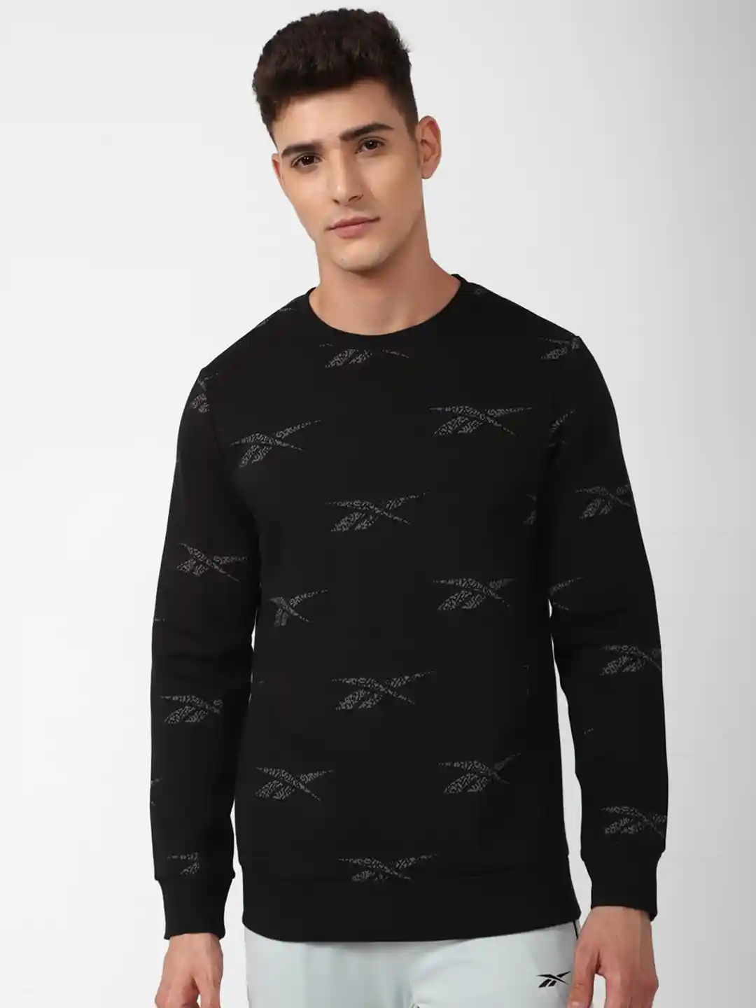 Buy Reebok Brand Logo Printed Ri Aop Crew Neck Pullover Sweatshirt