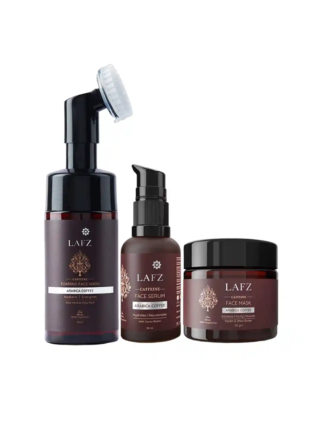 Buy LAFZ Arabica Set of 3 Caffeine Foaming Face Wash & Serum with