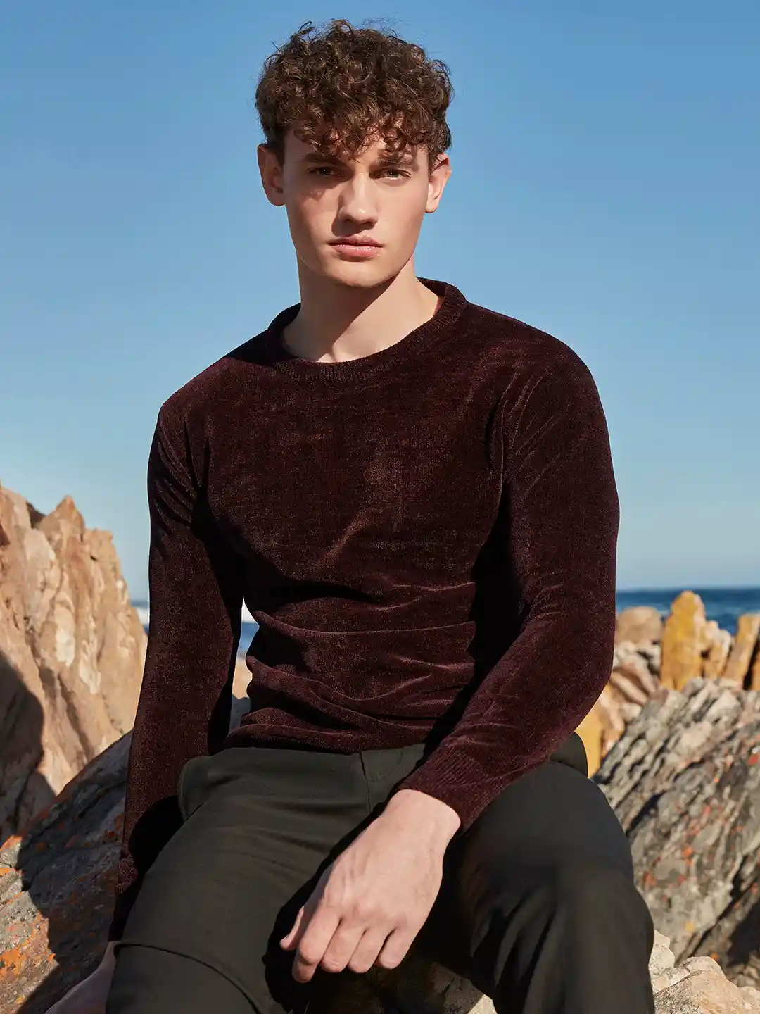 Black Velvet Velvet Jumper Mens Faux Mink Velvet Thicken Sweater