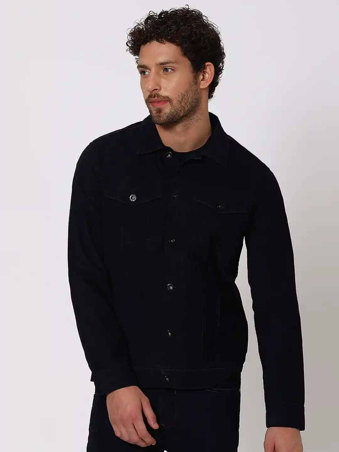 Buy Mufti Men Spread Collar Denim Jacket Jackets for Men