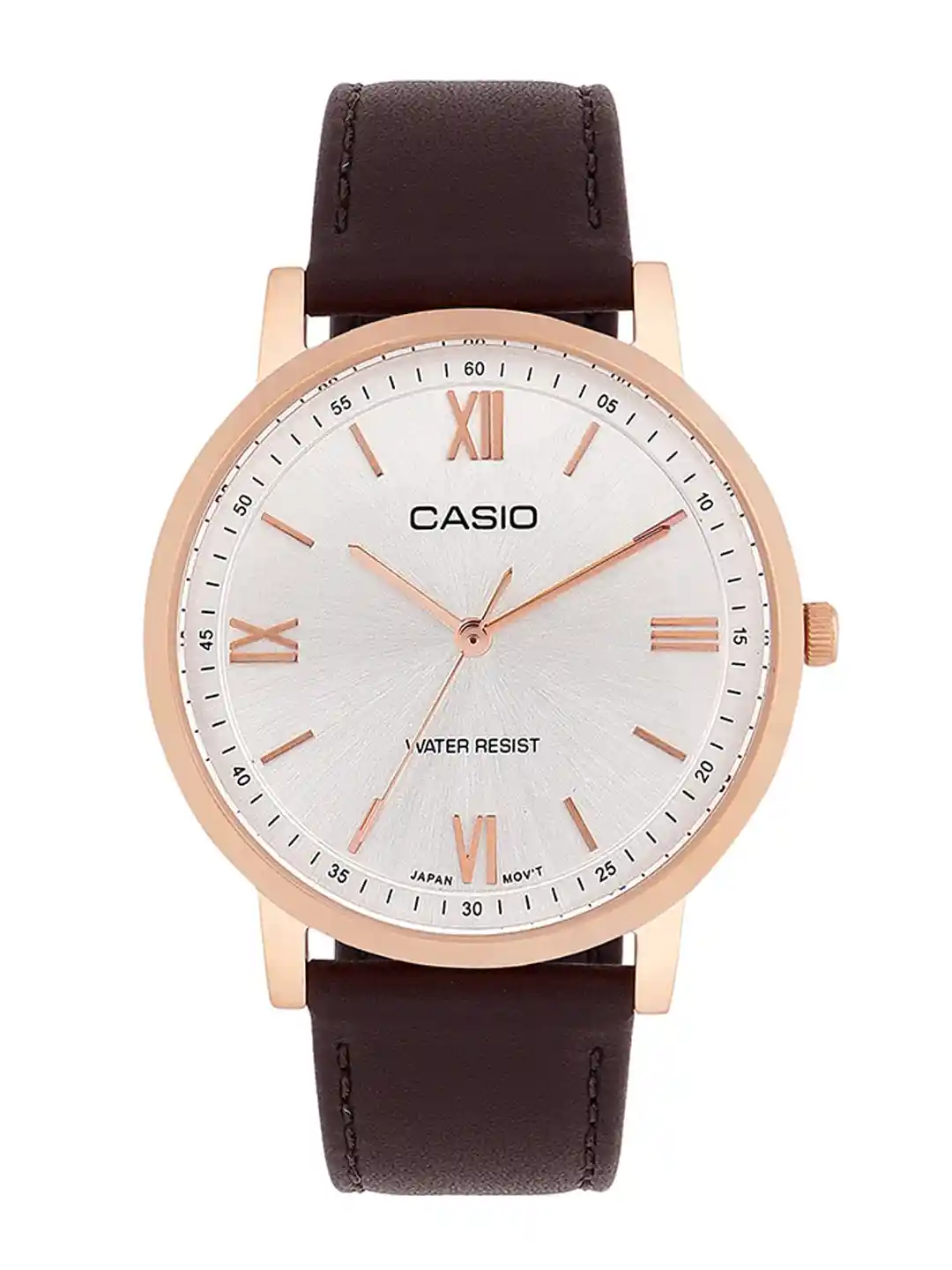 CASIO Men Leather Straps Water Resistance Analogue Watch A2162