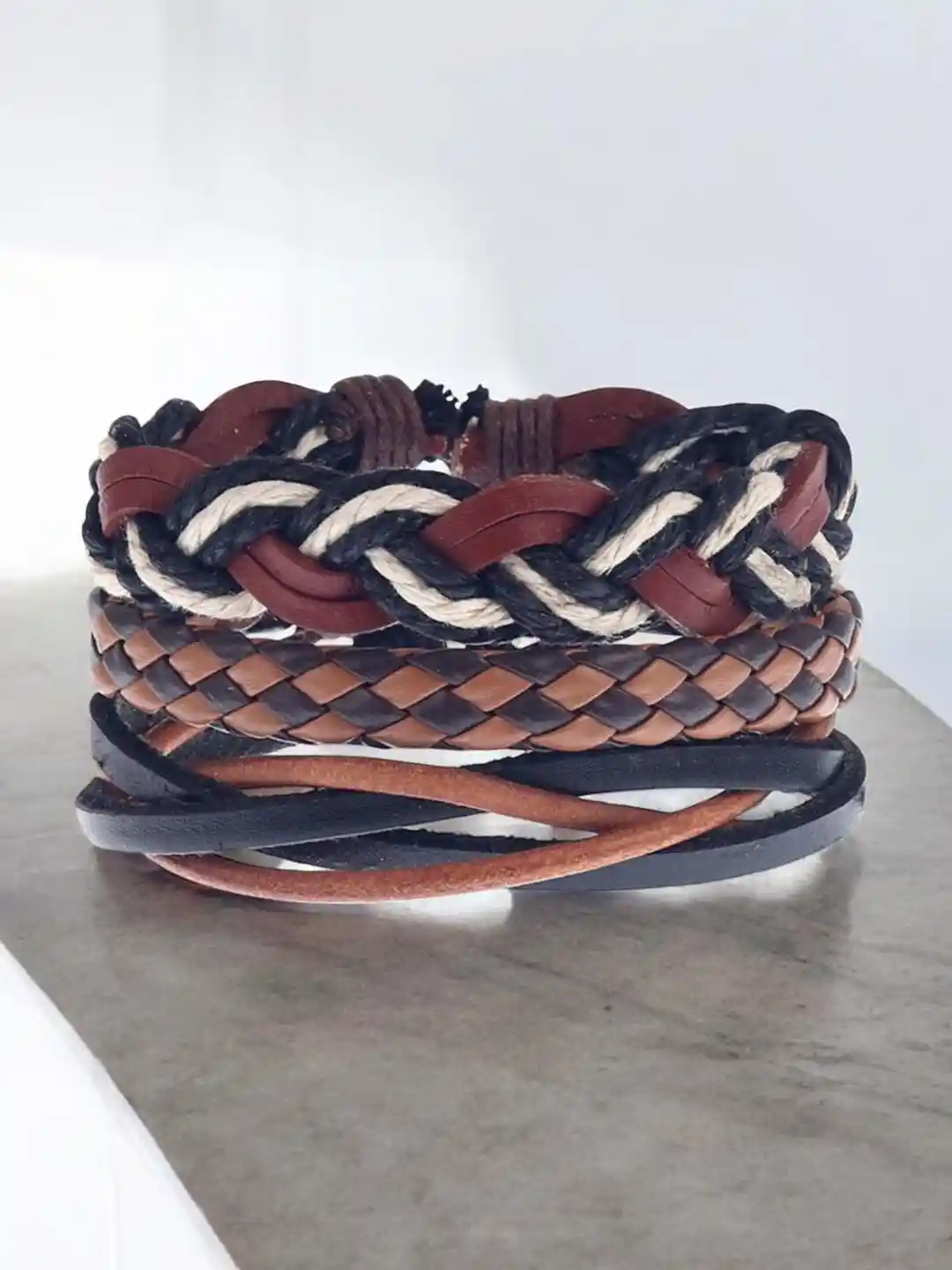 Mens Diy Leather Bracelet Jstyle 12Pcs Braided Leather Bracelet