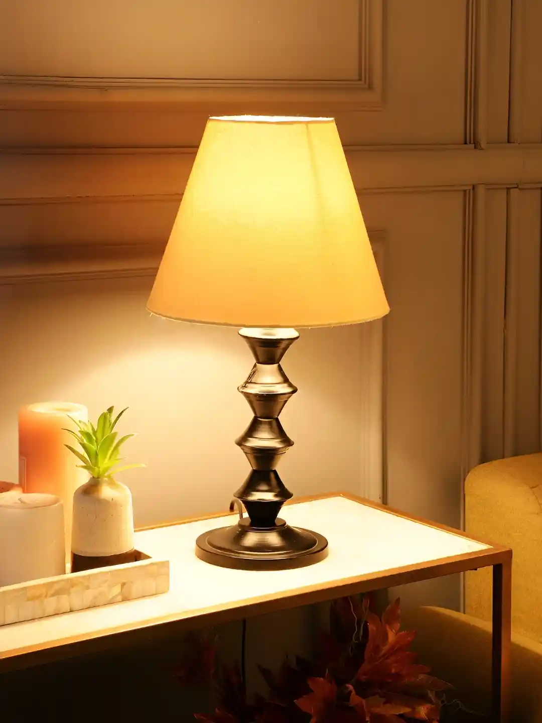 Buy BTR CRAFTS Yellow Black Metal Adjustable Cord Table Lamp