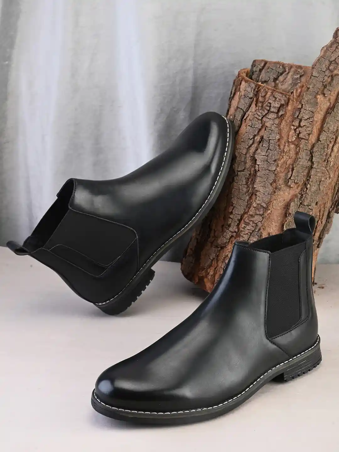 Buy The Roadster Lifestyle Black Faux Leather Round Toe