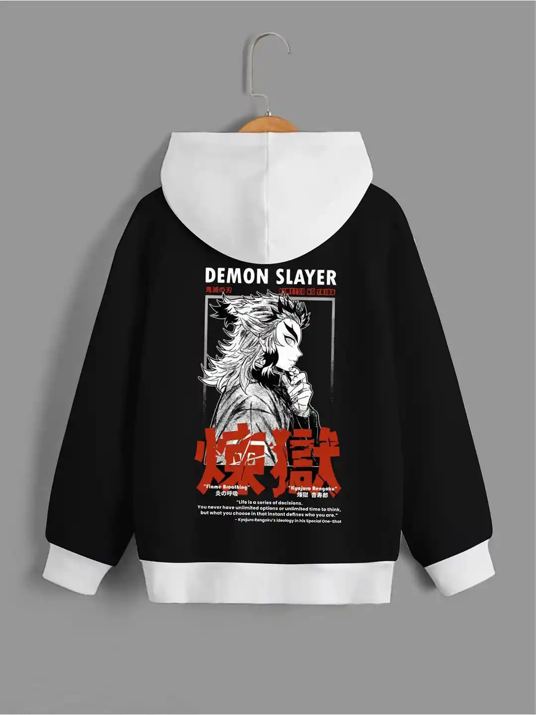 Buy BAESD Boys Demon Slayer Printed Hooded Long Sleeves Relaxed