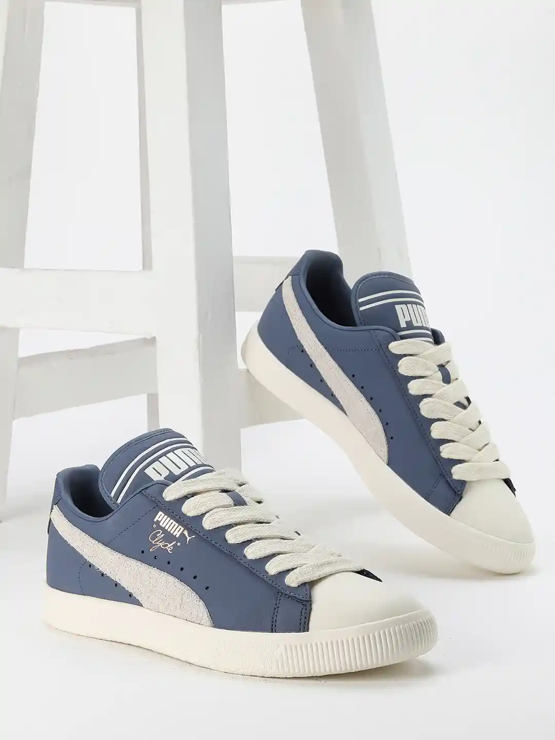 Buy Puma x RHUIGI Unisex Clyde Colourblocked Leather Lace-Up - Main Image