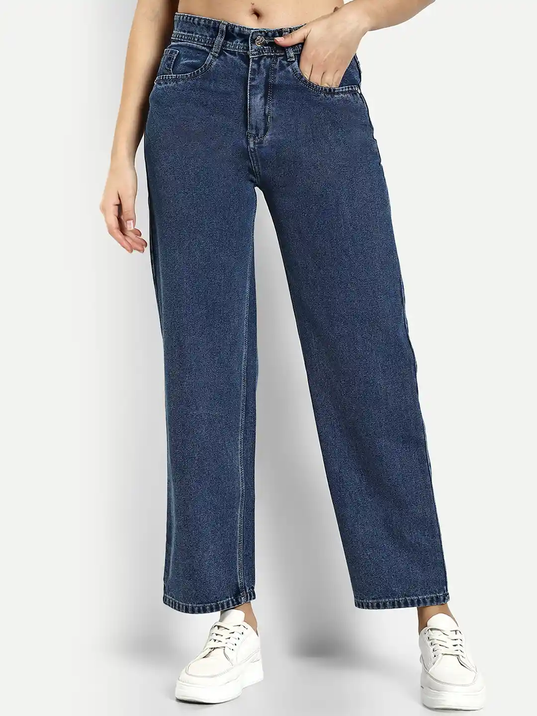 Buy Next One Women Smart Wide Leg High Rise Clean Look Denim