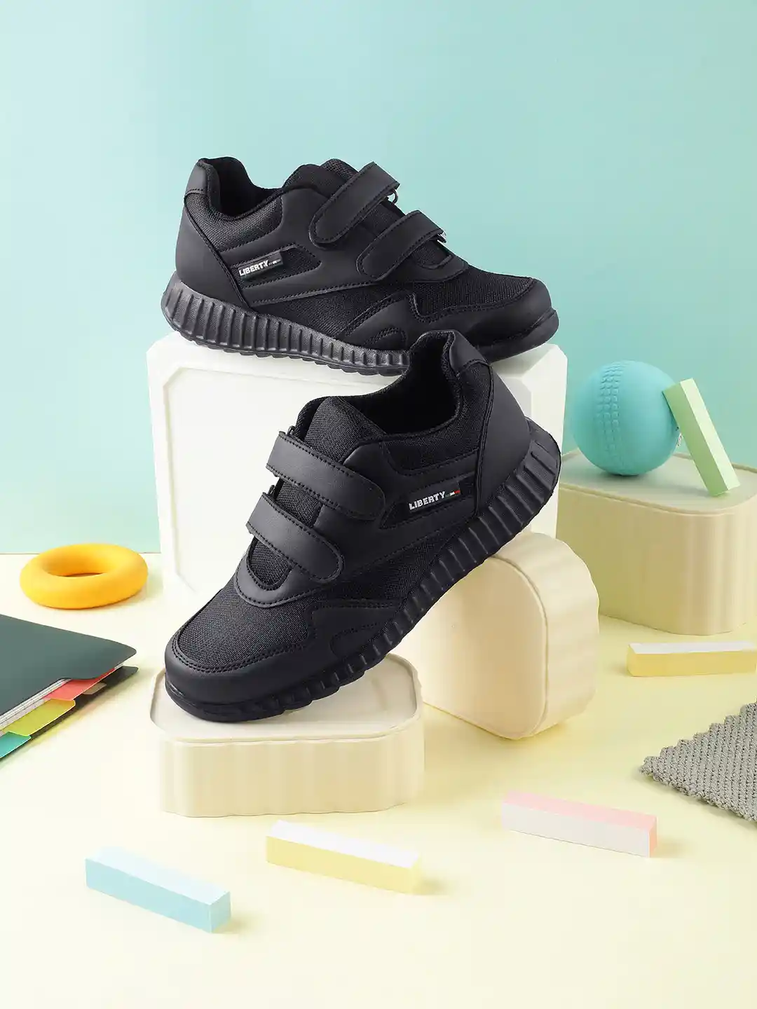 Buy Liberty Force 10 Kids Black Velcro School Shoes Casual Shoes