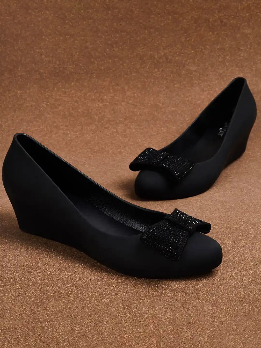 Buy Ginger by Lifestyle Pointed Toe Pumps Wedge Heels with Bows