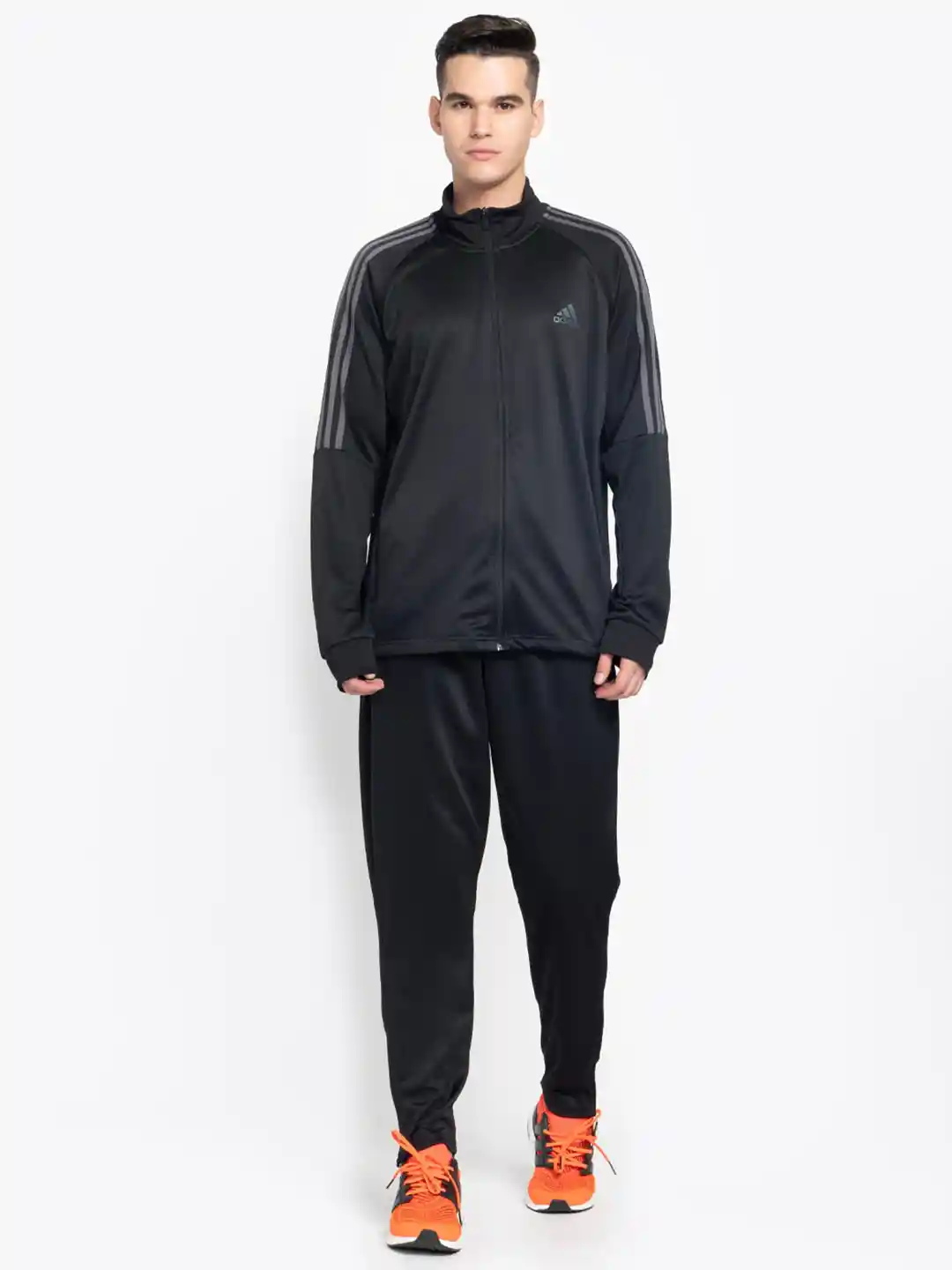 ADIDAS Men Sereno Zip-Front Mock Collar Long Sleeve Sports Tracksuit