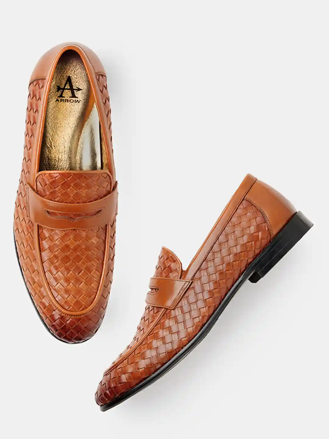 Buy Arrow Men LEONE Textured Leather Formal Penny Loafers Formal - Main Image