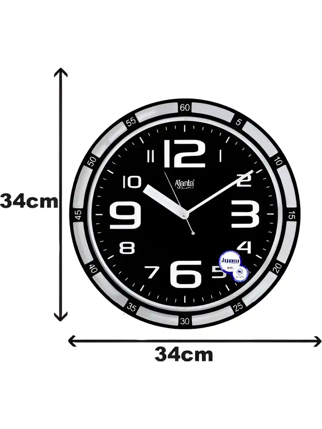 Buy Ajanta Black Plastic Silent Clock Round Battery Analogue Wall