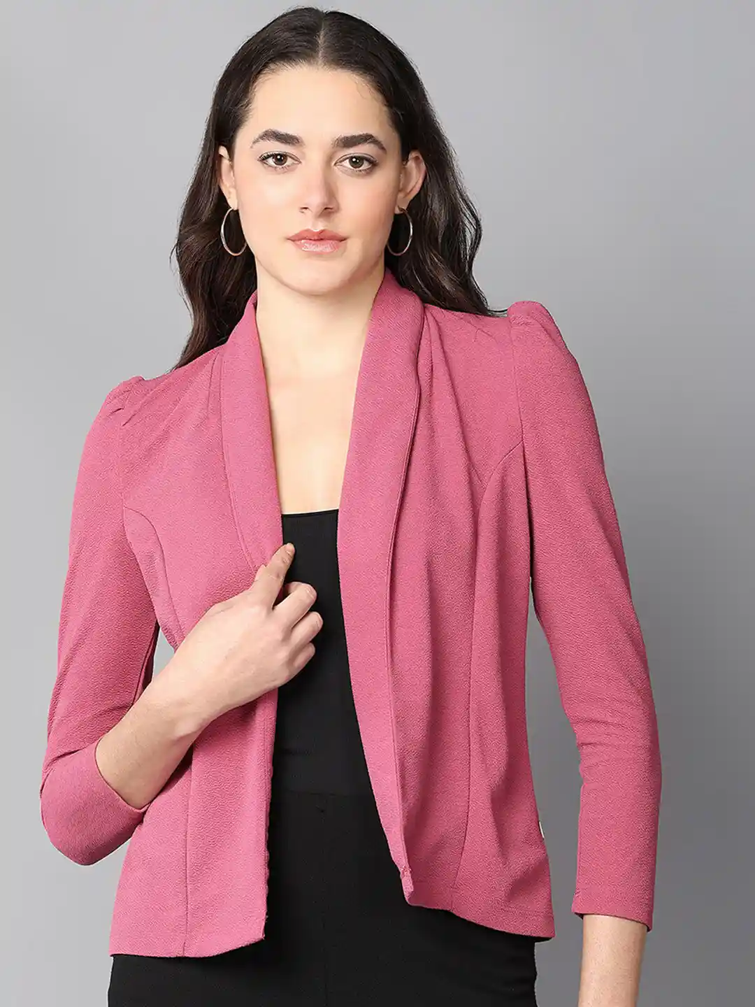 Buy The Roadster Lifestyle Pink Long Sleeve Open Front Shrug