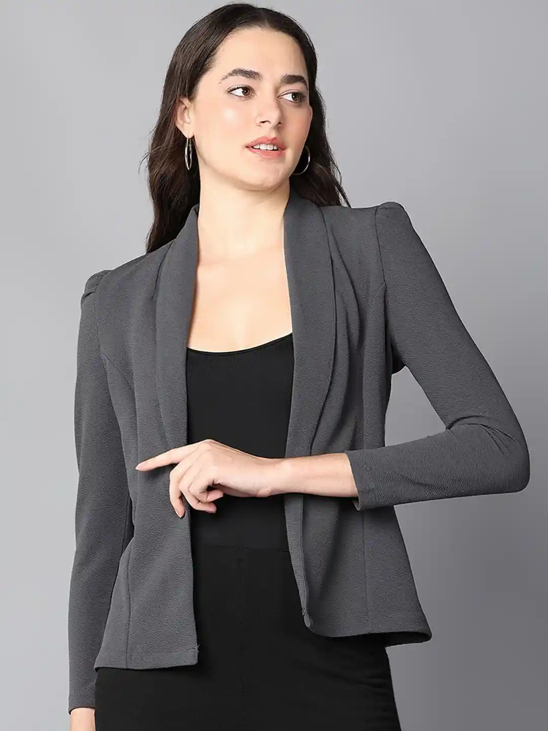 Buy The Roadster Lifestyle Grey Long Sleeve Open Front Shrug