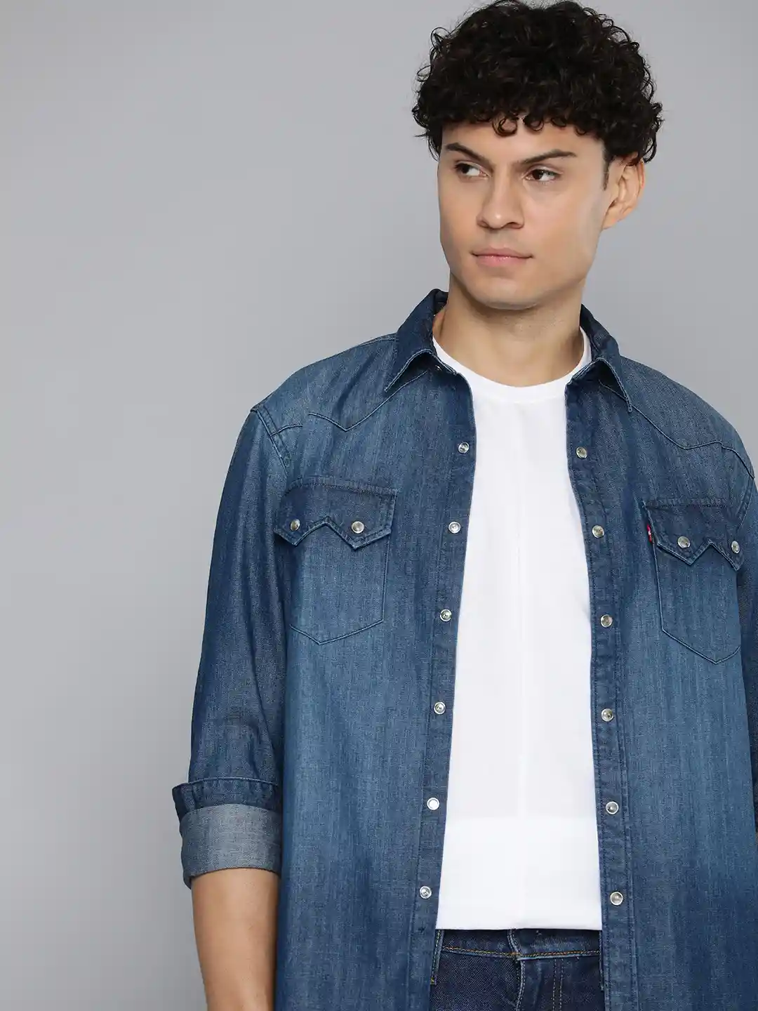 Long Sleeve Levi Denim Shirts Buy Levis Pure Cotton Slim Fit Faded