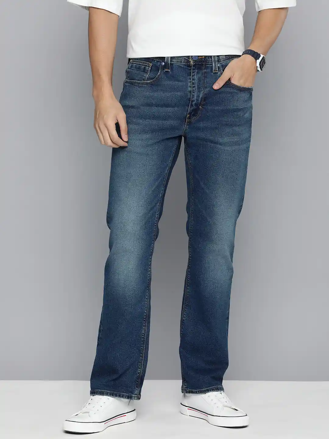 Buy Levis Men 527 Slim Bootcut Mid-Rise Heavy Fade Clean Look