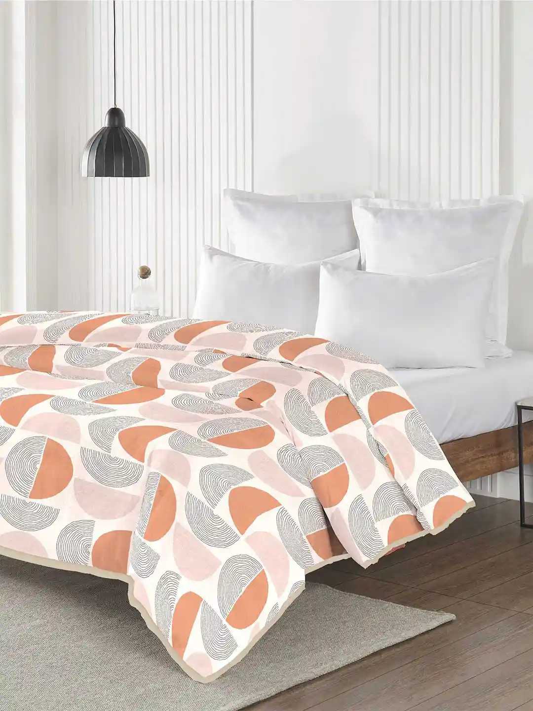 Buy MYTRIDENT Orange Black Geometric Printed Microfiber Mild