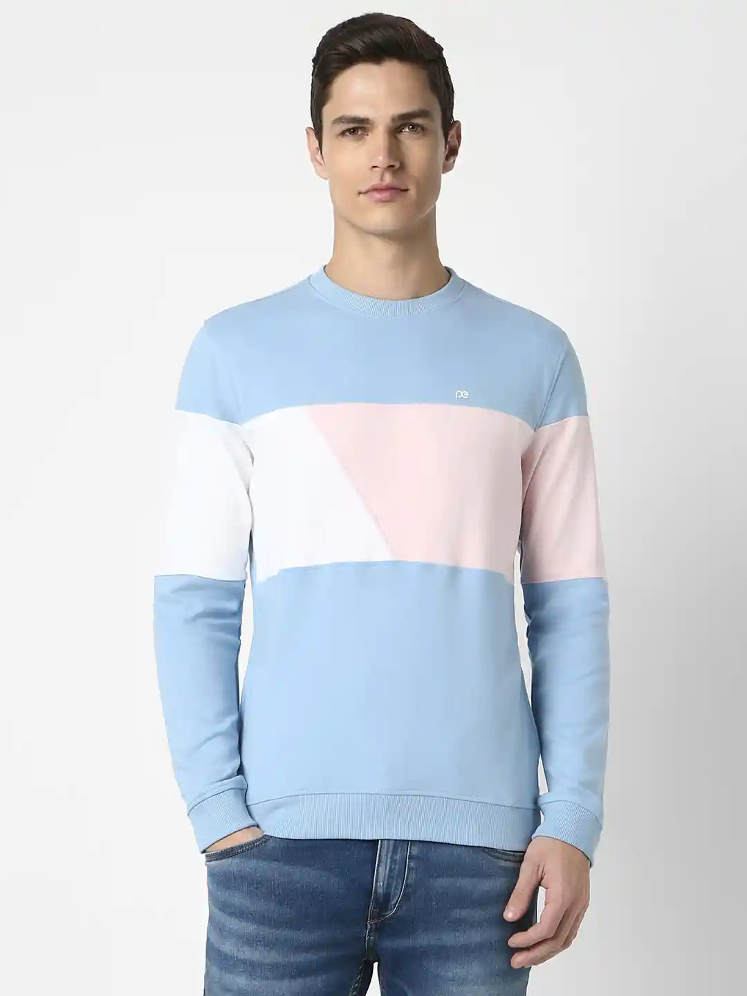 Buy Peter England Casuals Colourblocked Pullover Sweatshirt