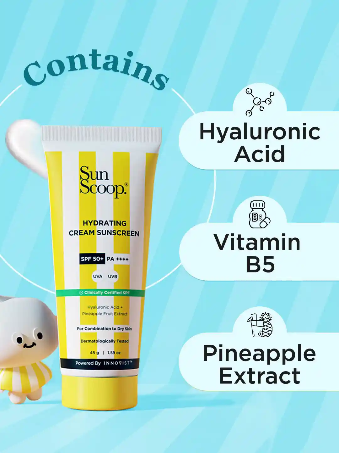 Buy SunScoop Hydrating Cream Sunscreen SPF 50+ PA++++ 45g Body