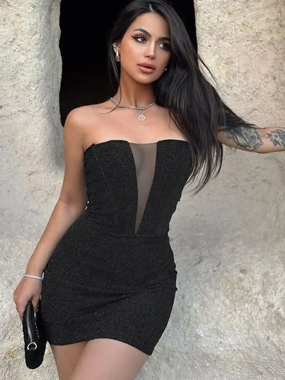 Buy StyleCast Black Strapless Bodycon Mini Dress Dresses for