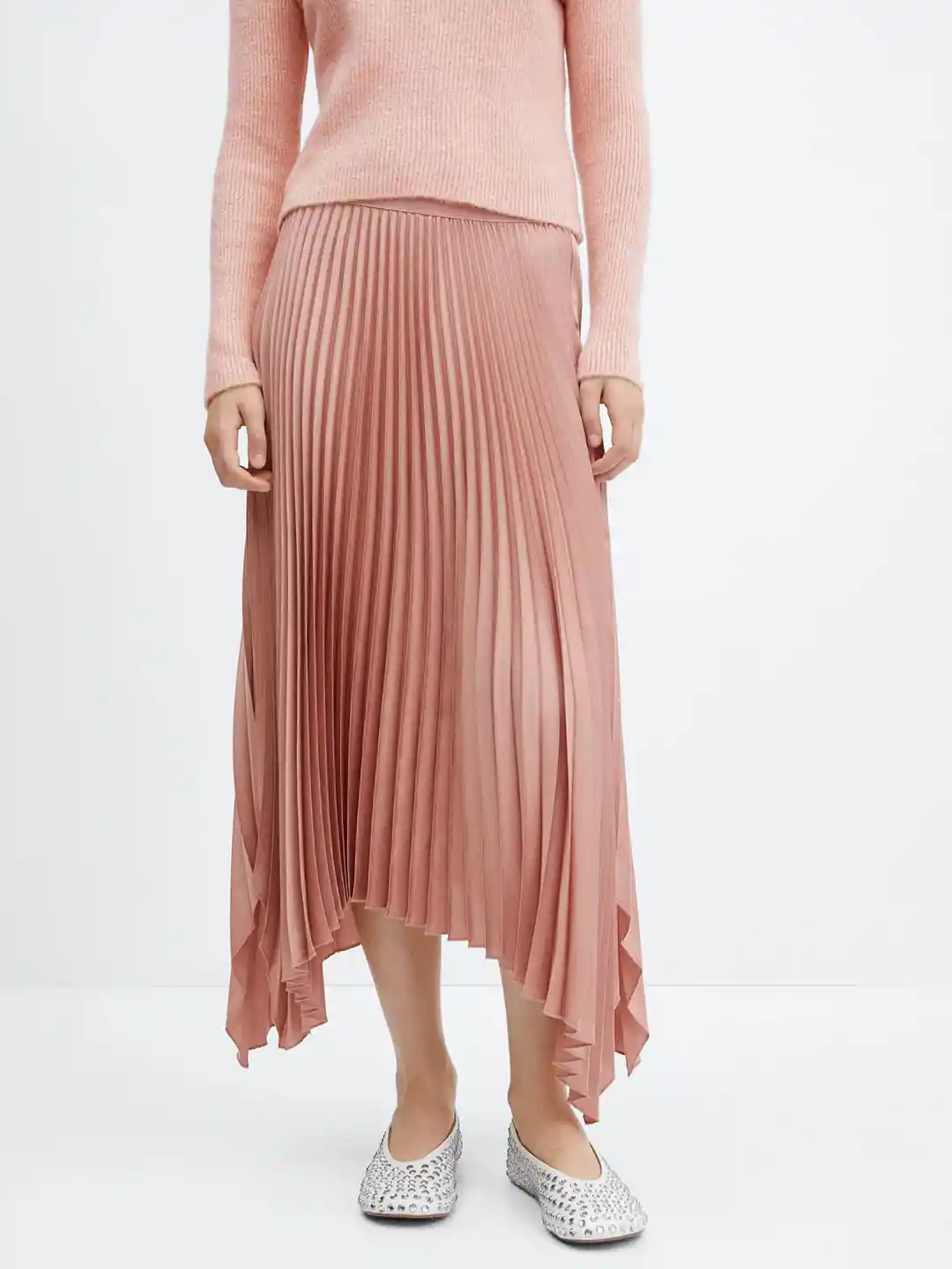 Buy MANGO Accordion Pleated Asymmetric Midi Skirt Skirts for