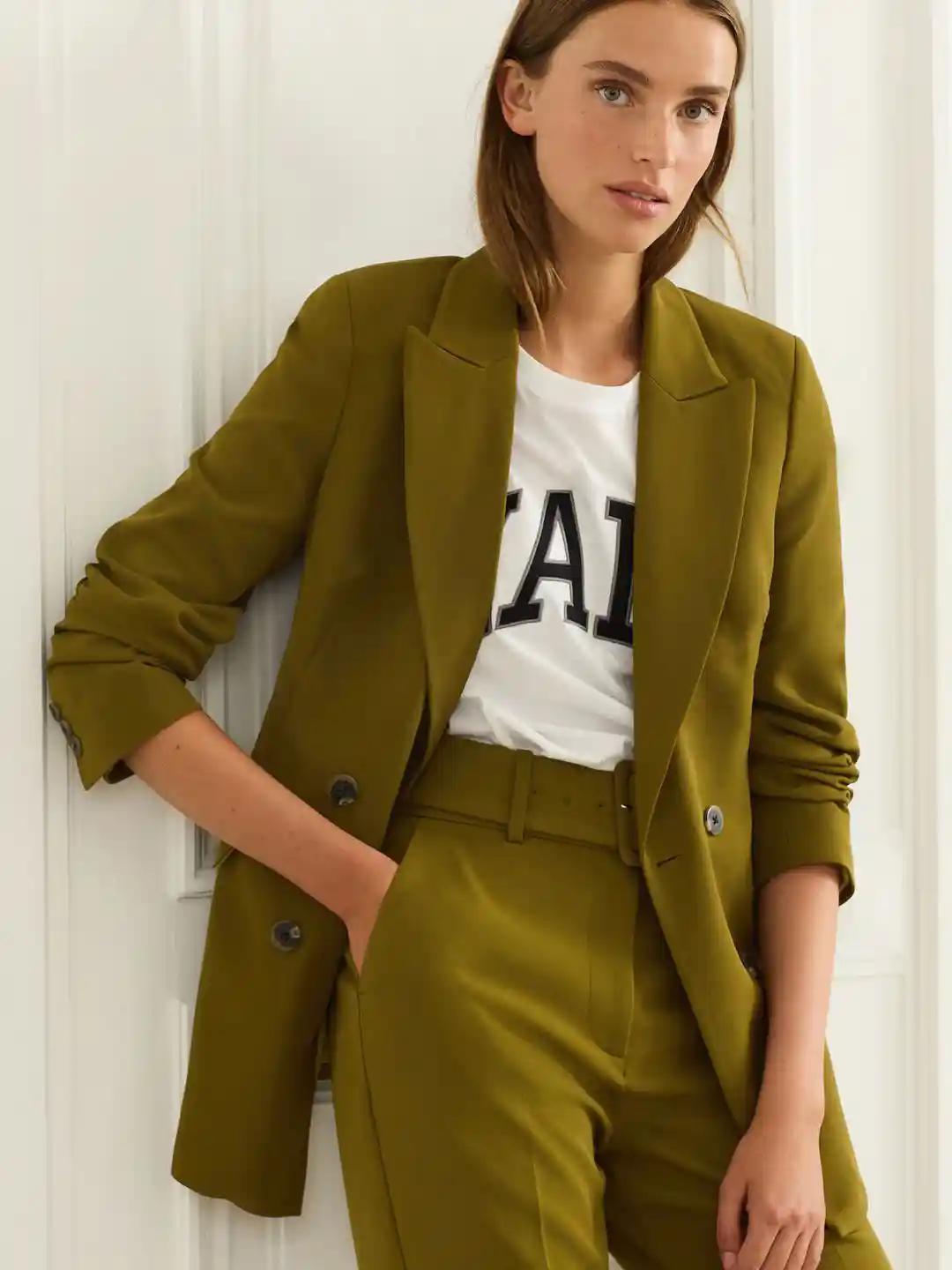 Buy NEXT Women Peaked Lapel Collar Double-Breasted Blazer