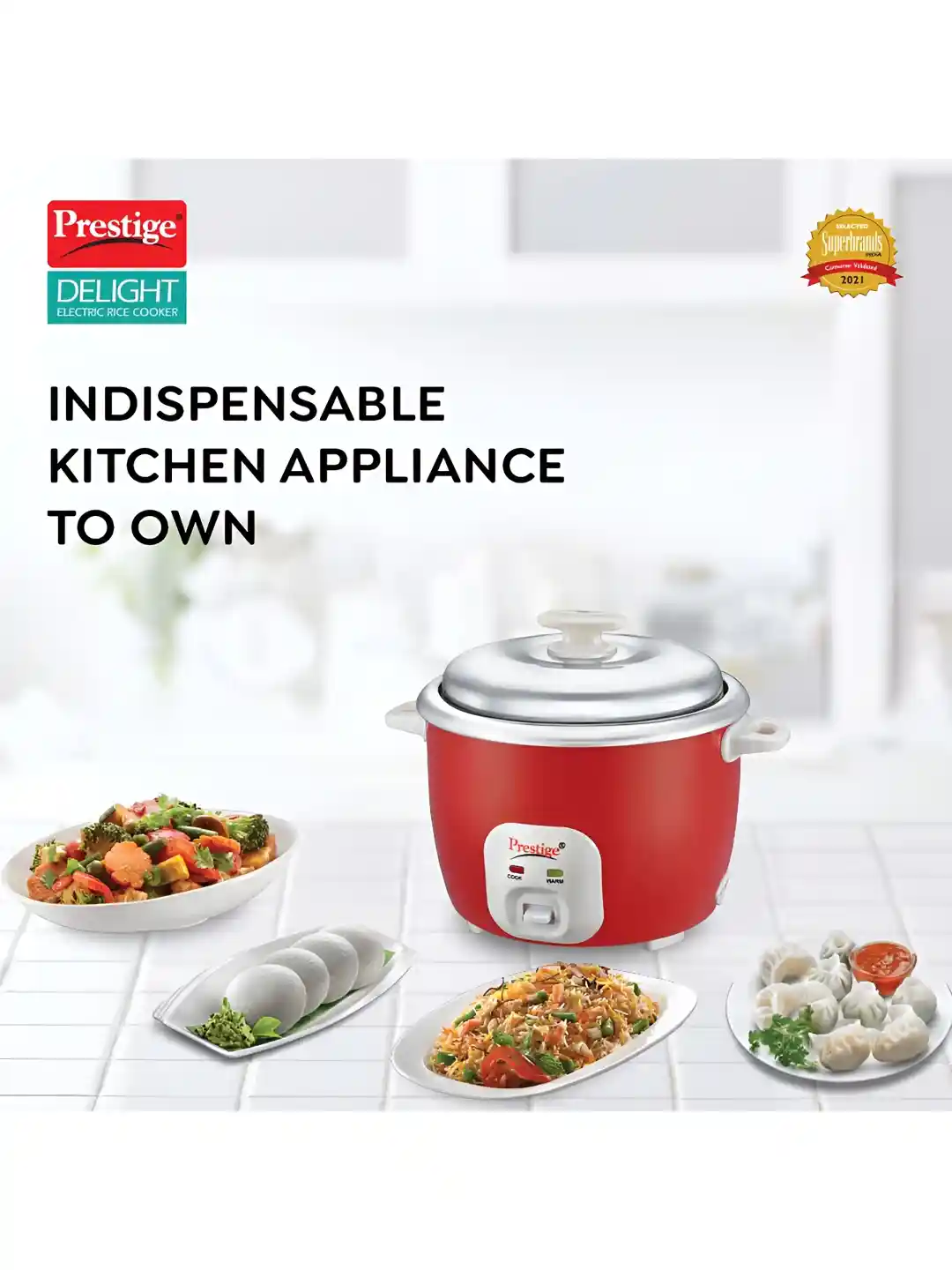 Buy Prestige Delight Cute Red Aluminium 230W Electric Rice Cooker