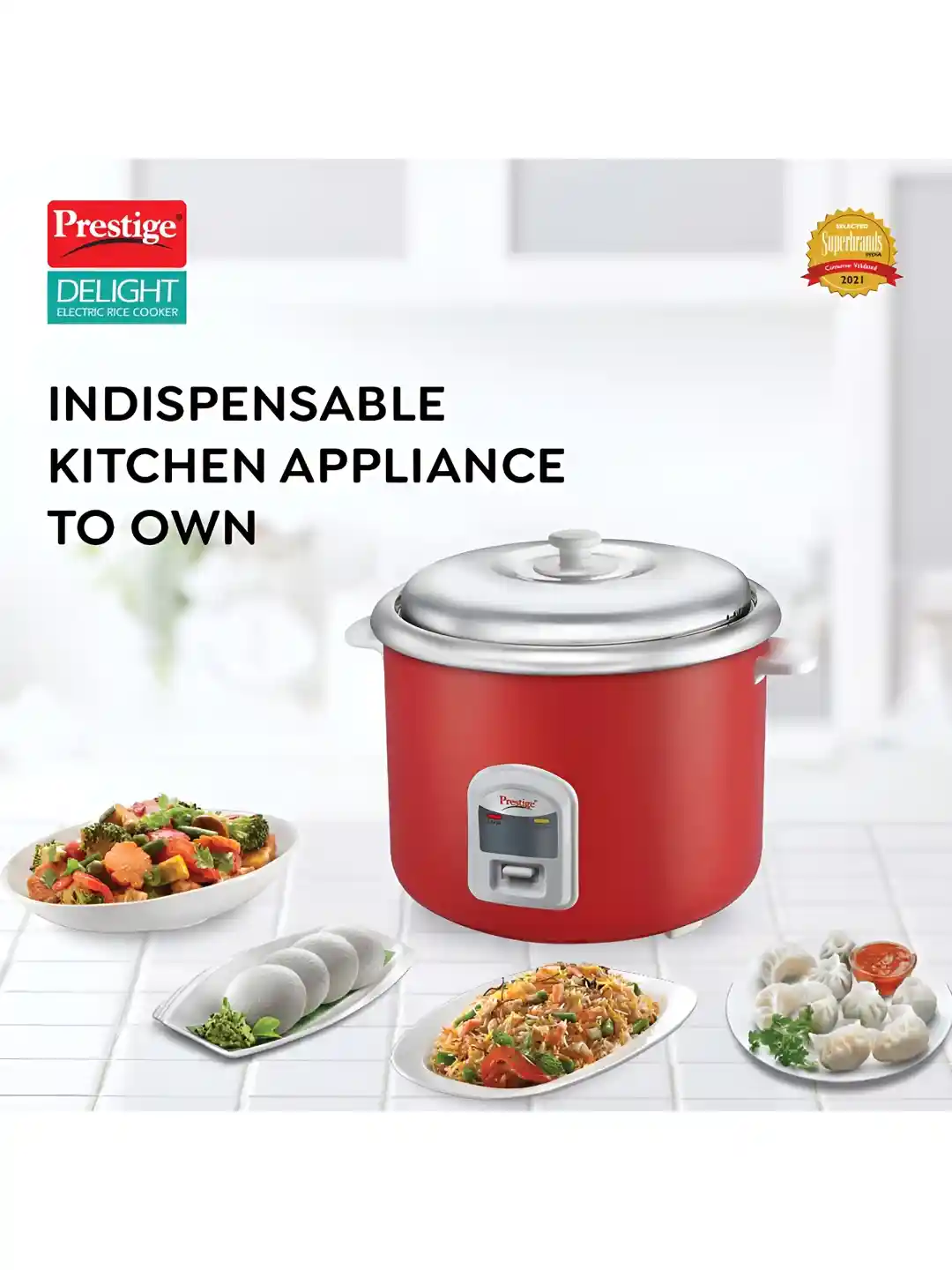 Buy Prestige Delight Cute Red Aluminium 230W Electric Rice Cooker