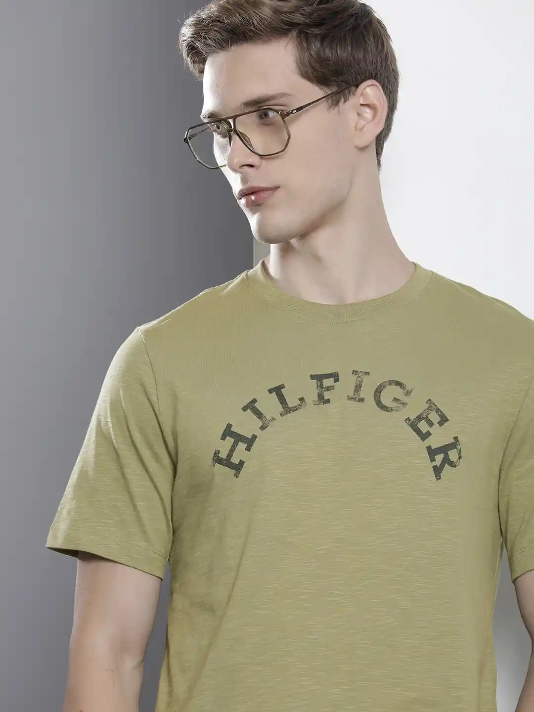 Tommy Hilfiger Men Brand Logo Printed Pure Cotton T-shirt