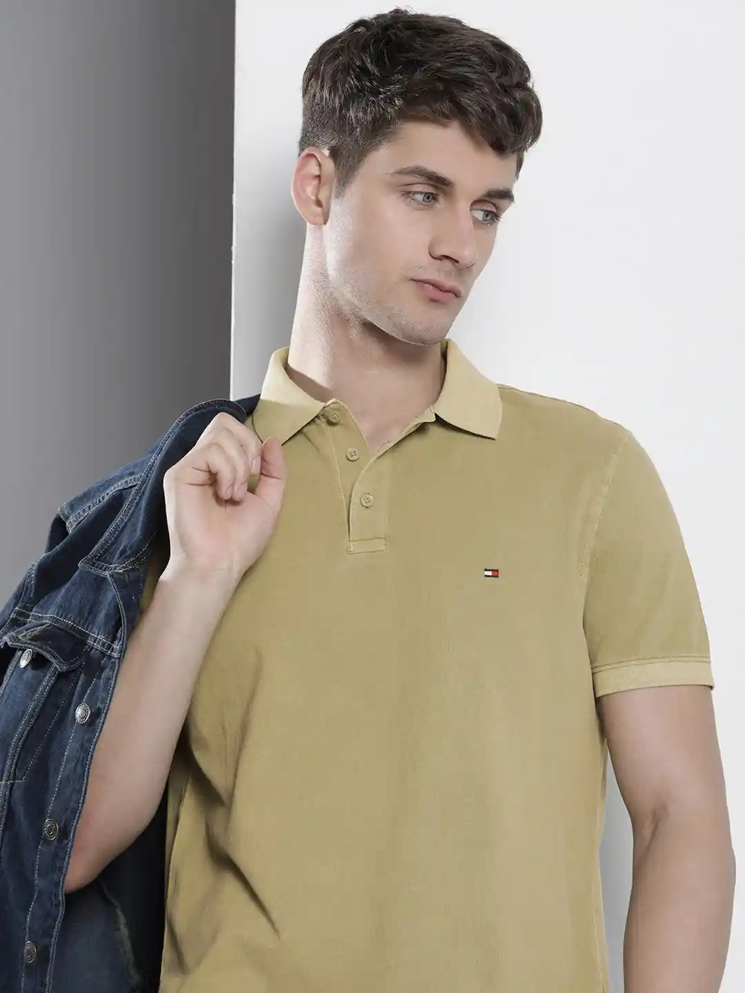 Tommy Hilfiger Men Polo Collar Pure Cotton T-shirt