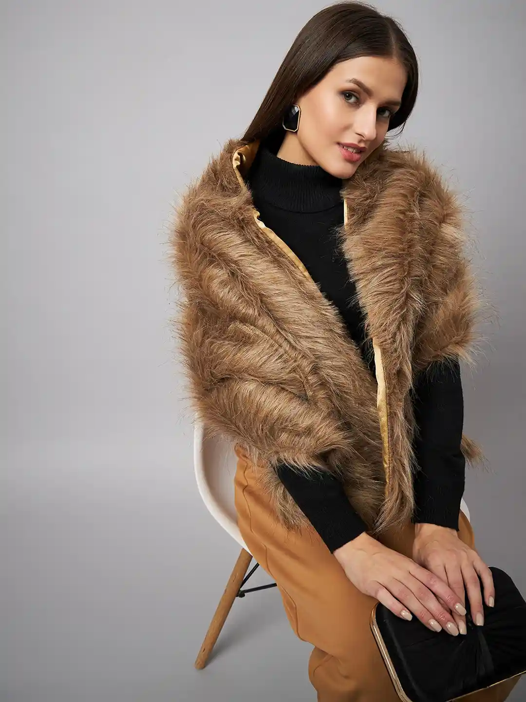 小物 attachment narrow shawl collar Buy Style Quotient Beige Faux Fur Shawl - Shawl for Women 26430882