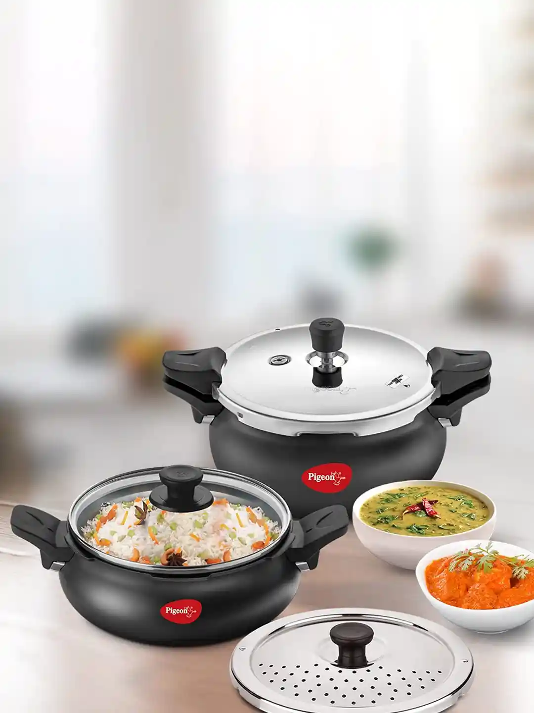 Buy Pigeon Black Aluminium Dishwasher safe Induction Outer Lid