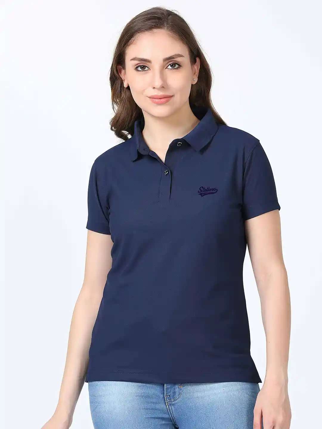 Buy STELLERS Women Solid Wrinkle Free Quick Dry Polo Collar T